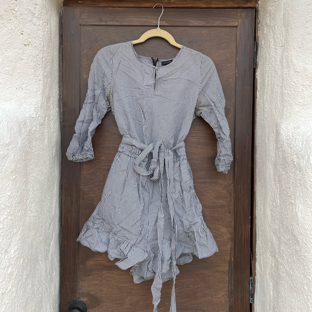 Striped ruffle romper!